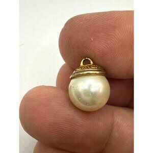 Coach Goldtone Faux Pearl Charm Pendant